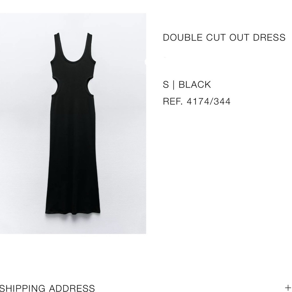 Zara Black Sheath Dress with Scoop Neck and Backless Design
